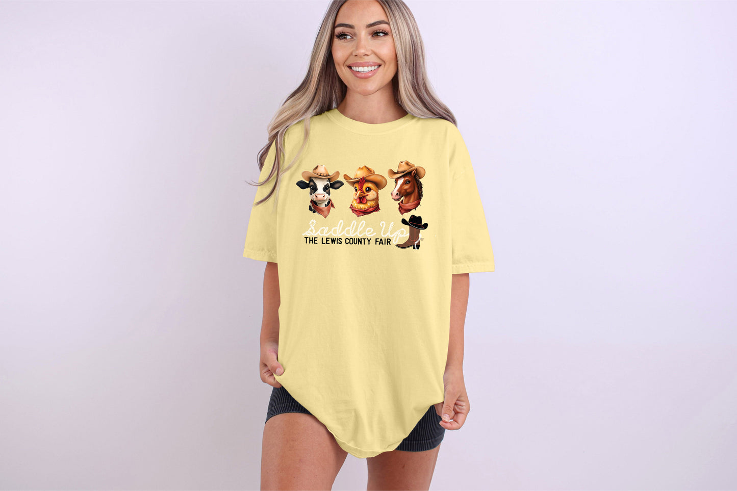 Adult - Lewis County Fair Short Sleeve Tees 2025- Saddle Up - Animals