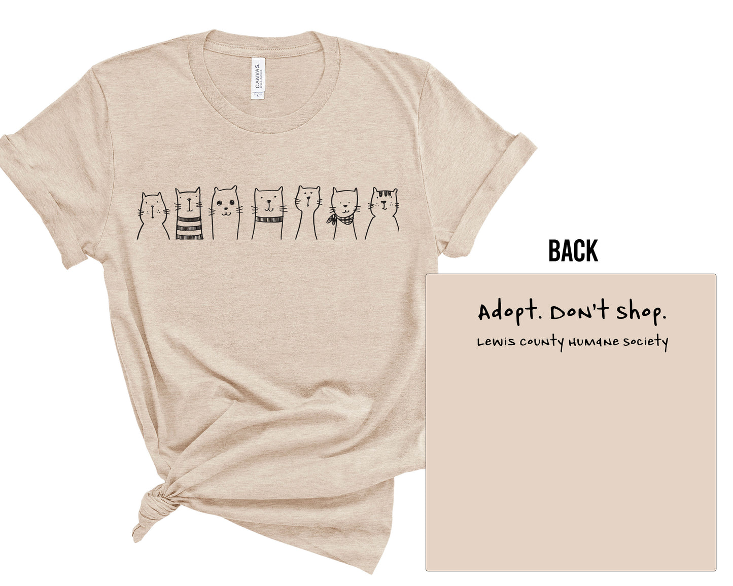 Cats! Lewis County Humane Society - Bella Canvas - Tee