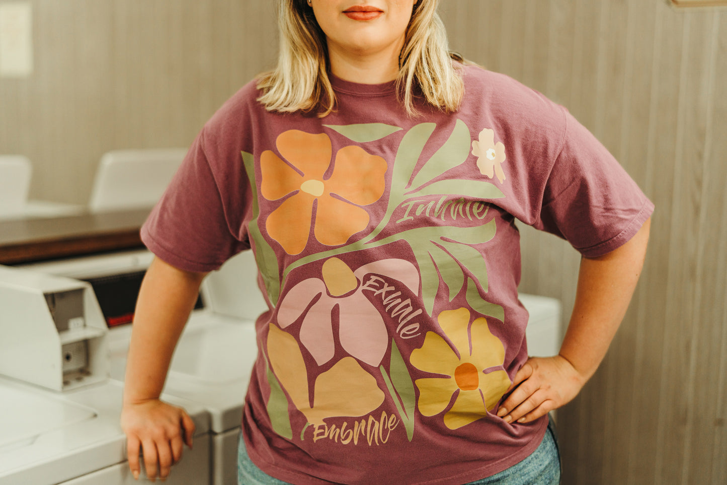 Inhale, Exhale, Embrace Flower Tee - Unisex & Youth