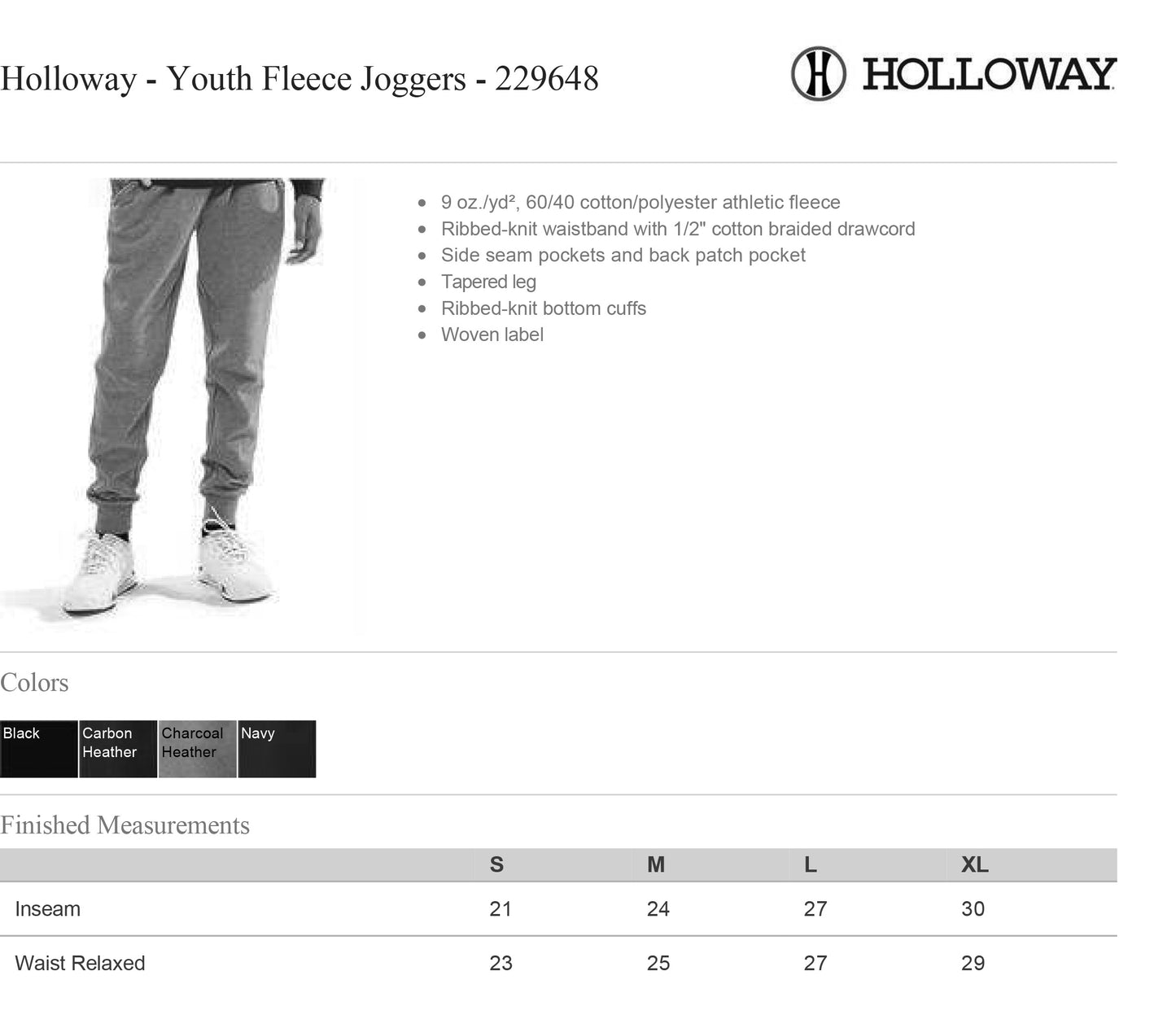 YOUTH Turbines Swim Club - Jogger Sweatpants - Holloway Brand