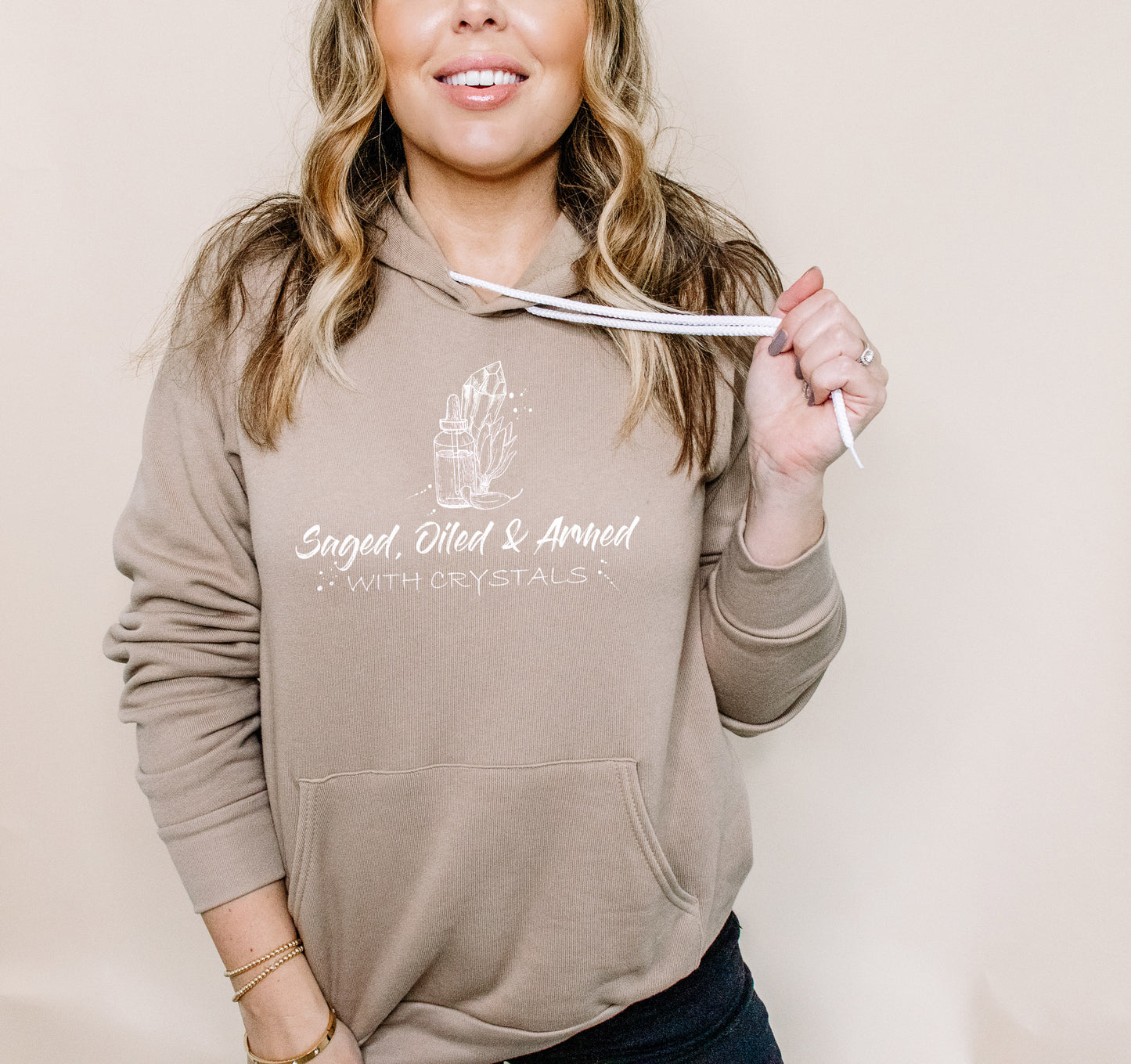 Saged, Oiled & Armed with Crystals Hooded Sweatshirt - Unisex