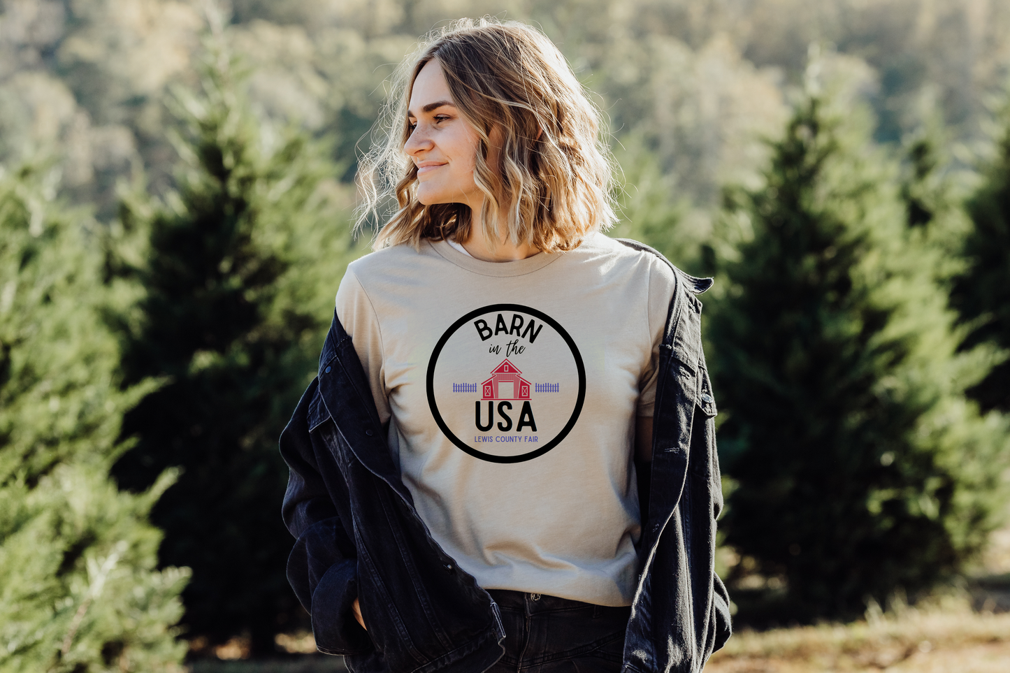 Lewis County Fair Short Sleeve Tee - 2023 - Barn in the USA - Front Print
