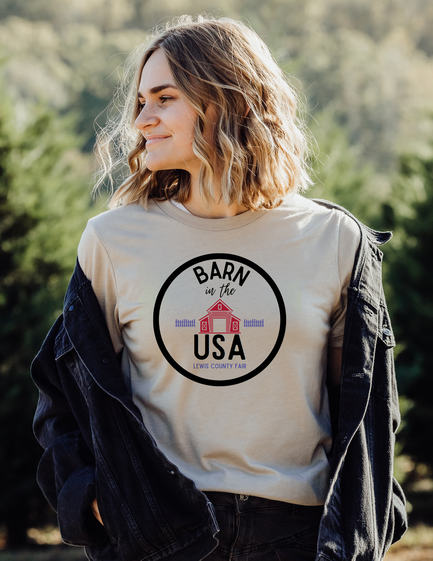 Lewis County Fair Short Sleeve Tee - 2023 - Barn in the USA - Front Print