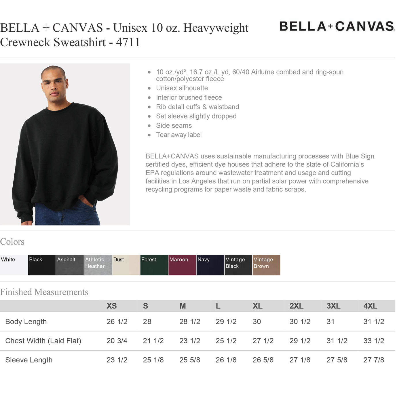 Embroidered Autism Puzzle/Floral Design - 2026- Bella Canvas Heavyweight Crewneck