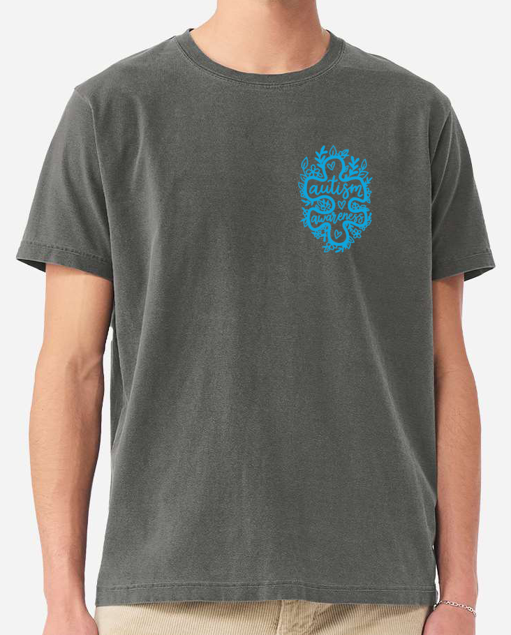 Embroidered Autism Puzzle/Foral Design - 2026- Bella Canvas Heavyweight Tee