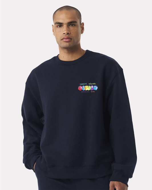 Embroidered Autism Block Design - 2026- Bella Canvas Heavyweight Crewneck