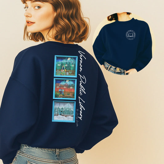 Vernon Library - Fundraiser - Carin Kent Window Art Crewneck