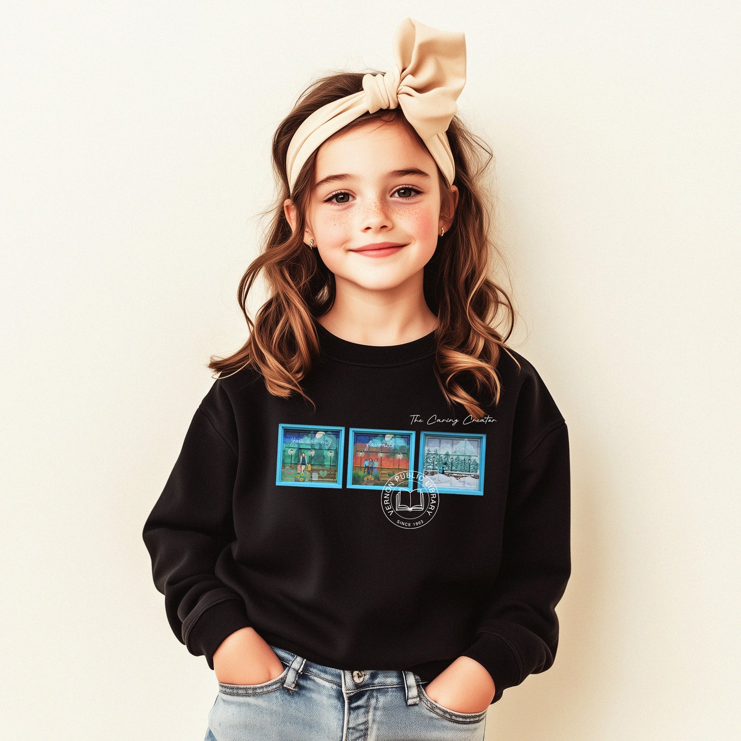 Vernon Library - Fundraiser - Carin Kent Window Art Crewneck