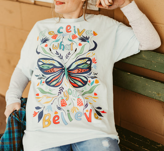 Receive What You Believe - Butterfly Tee- Unisex & Youth