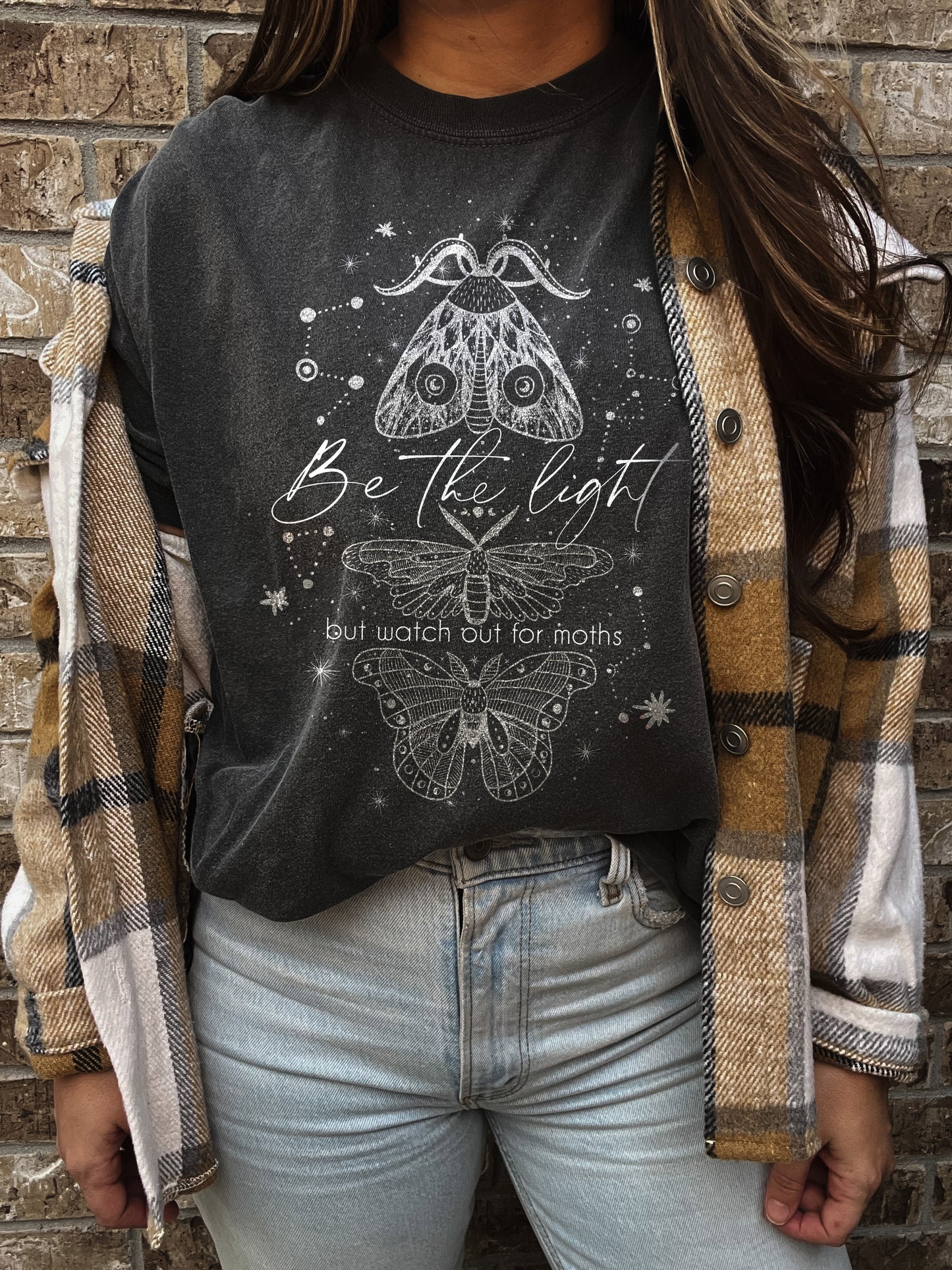 Women's Be the Light - But Watch Out for Moths - V-neck Tee