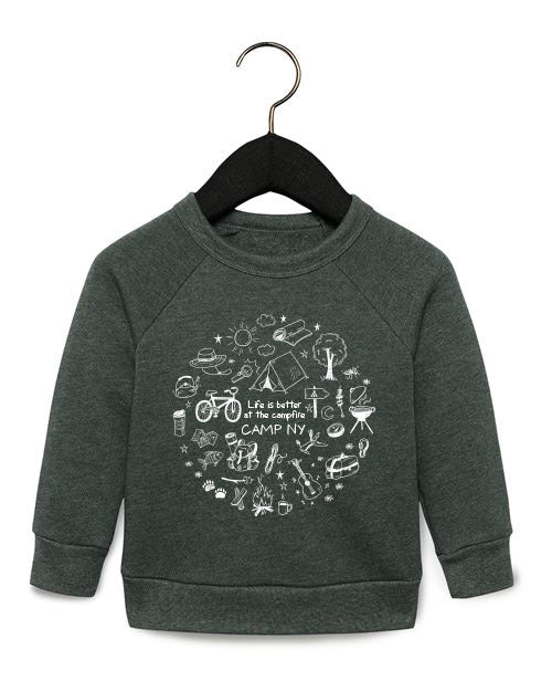 Camp Collection - Toddler/Youth Camp NY Crewneck Sweatshirts - 4 Different Design Options