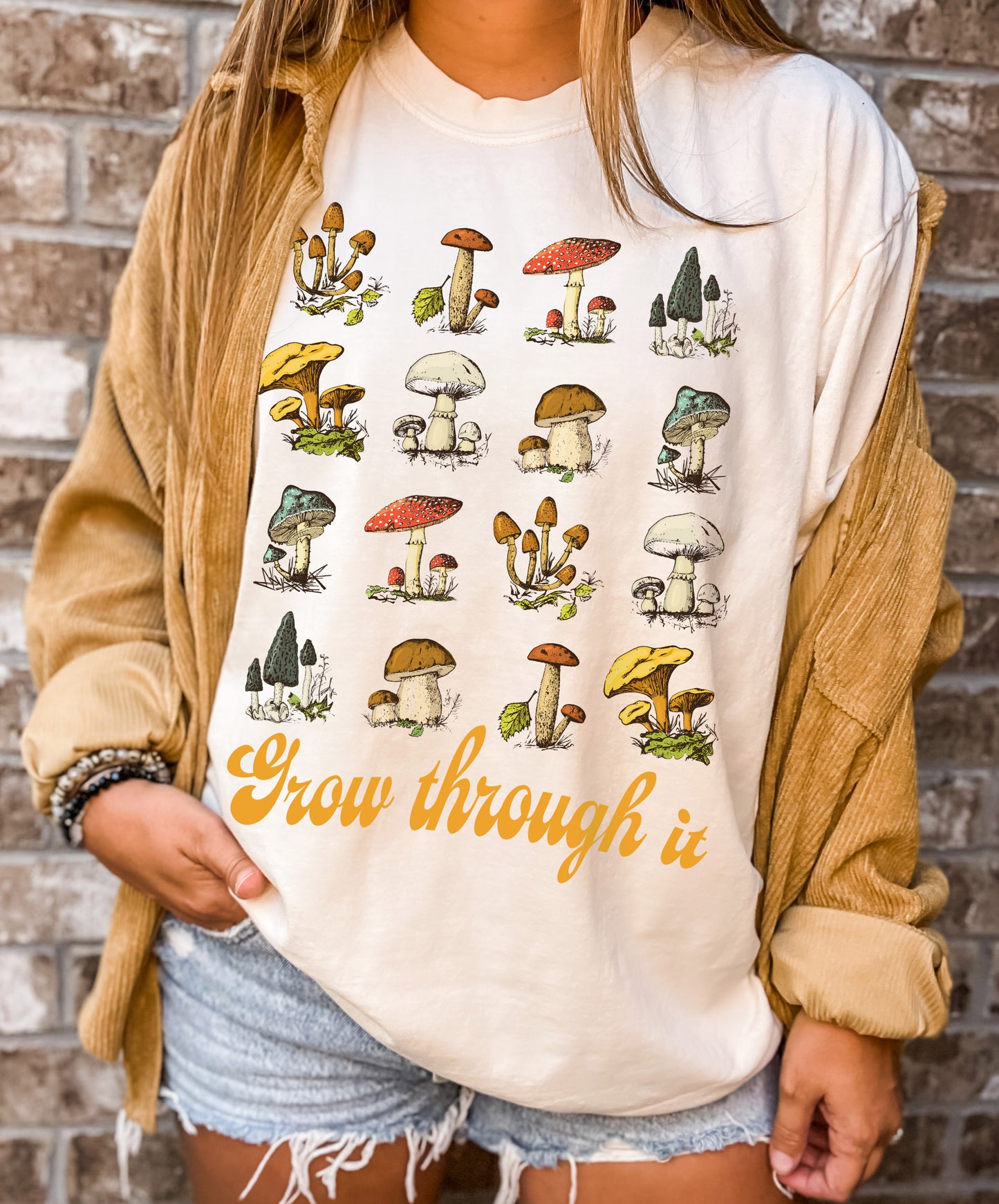 Grow Through It - Mushroom Crewneck Sweatshirt - Unisex