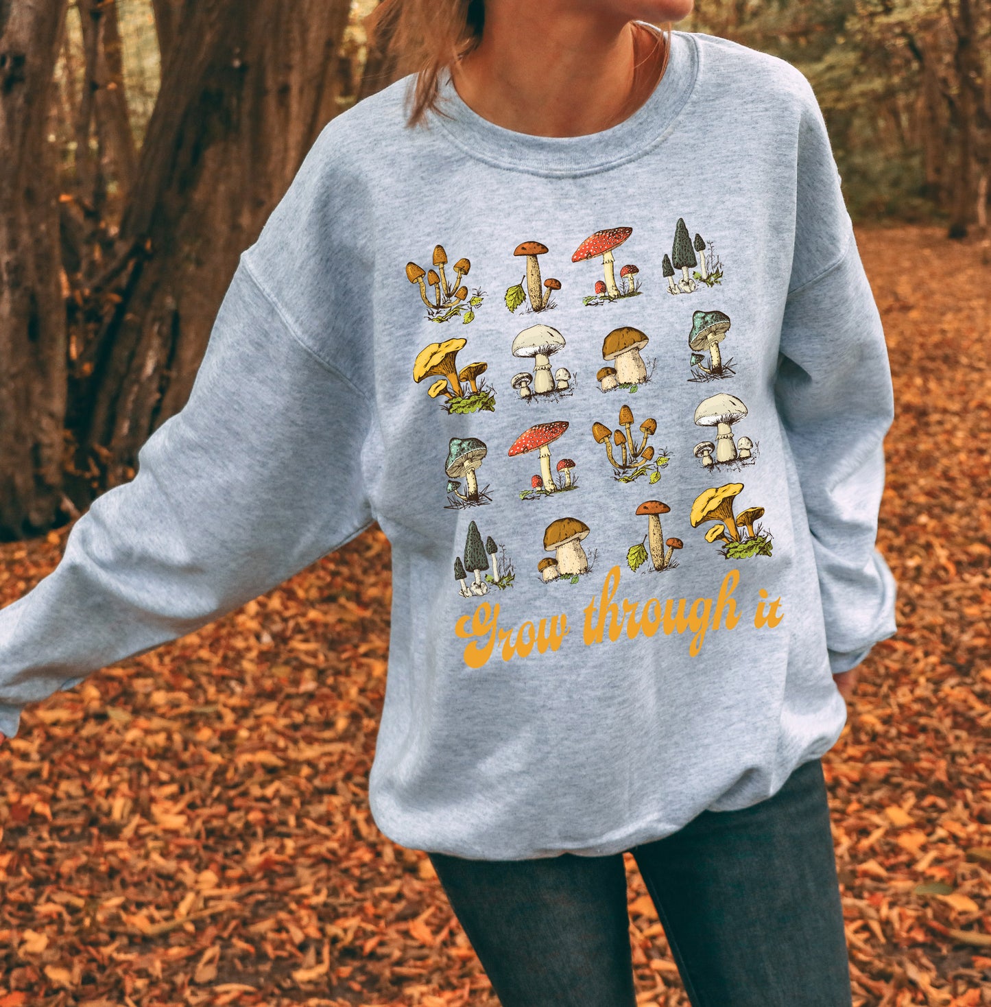 Grow Through It - Mushroom Crewneck Sweatshirt - Unisex