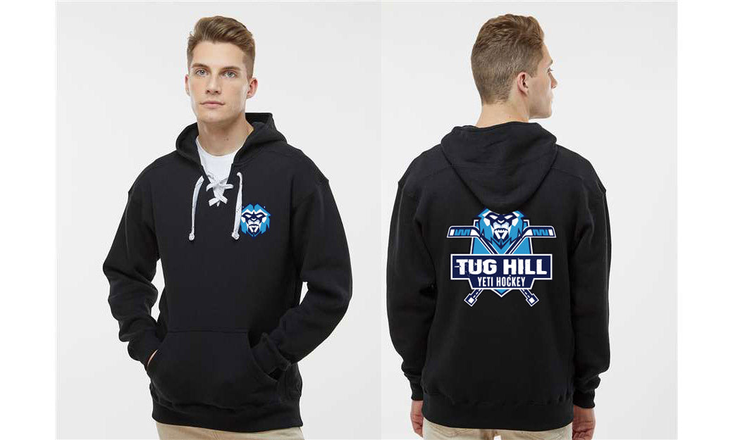 Tug Hill Yeti Hockey Lace Up Hooded Sweatshirt - Interchangeable Lace Colors