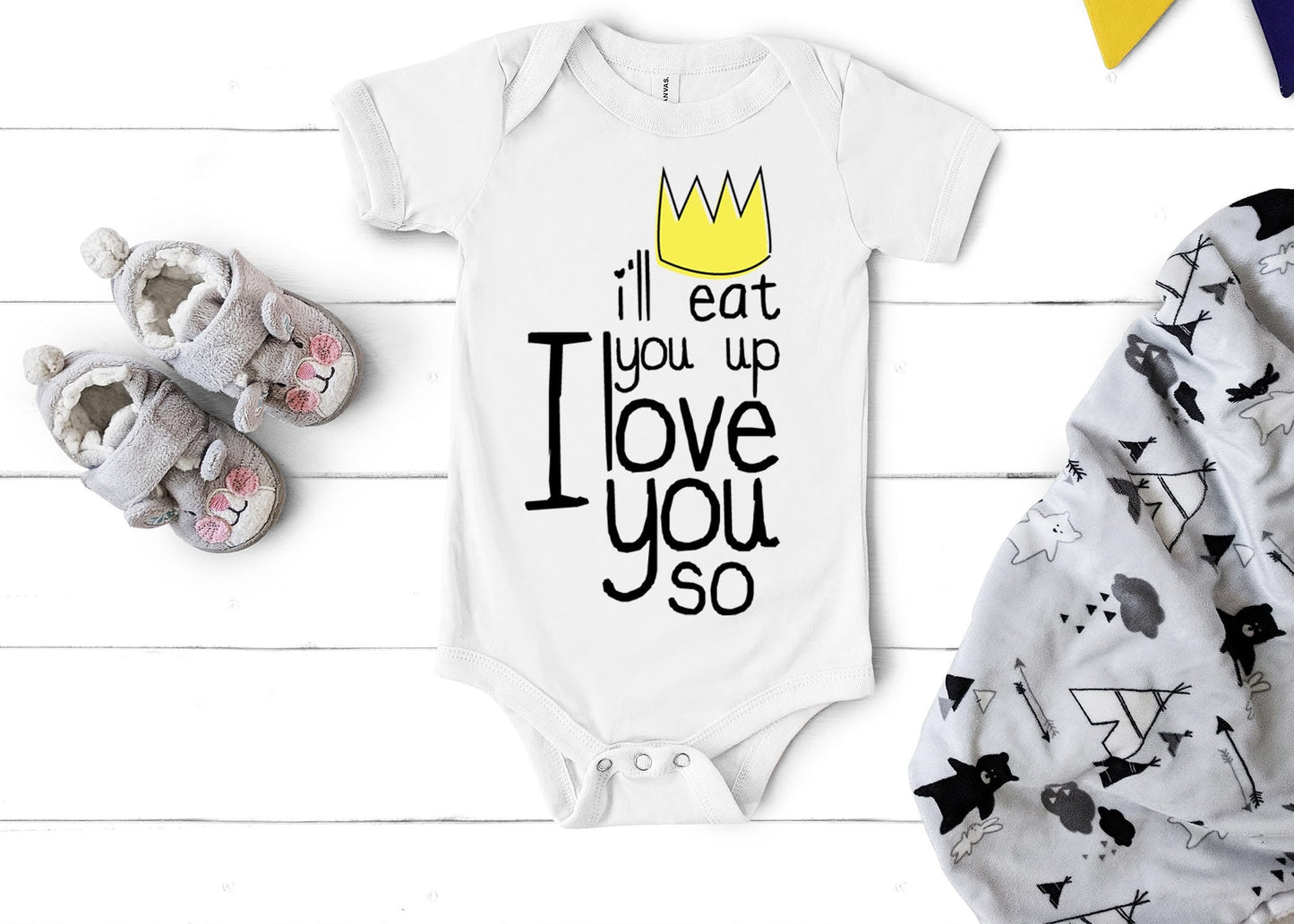 I'll Eat You Up I Love You So Baby One Piece Bodysuit-Where the Wild Things Are