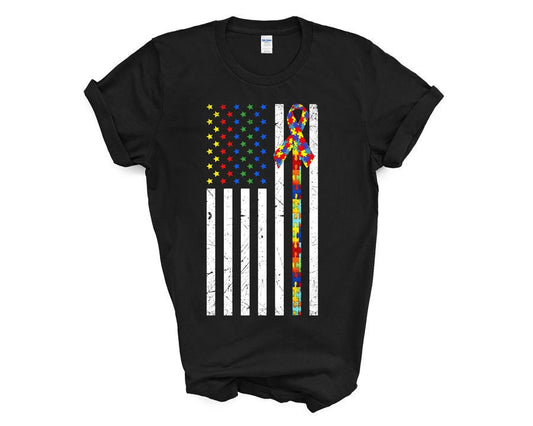 Black Flag Design- Autism Awareness Month (2020 Sale)- Adult T-shirt- Unisex Adults