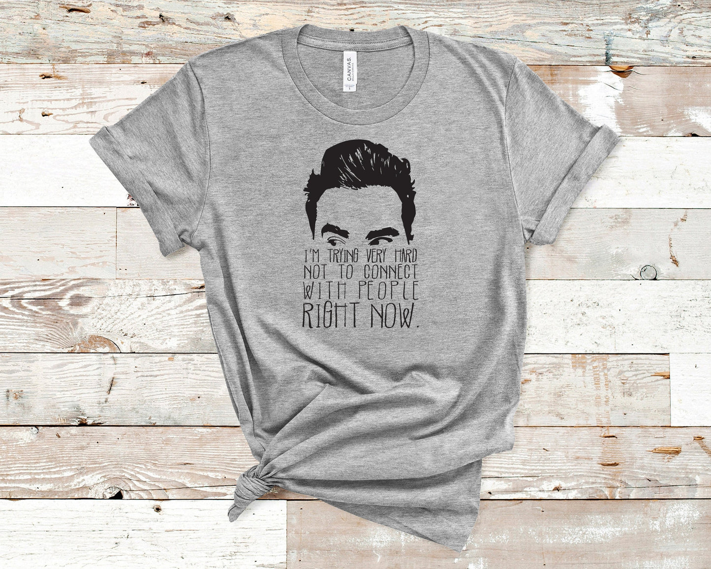David Rose- I’m trying very hard not to connect with people right now- Adult T-shirt- Unisex Adults