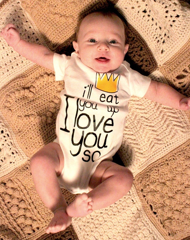 I'll Eat You Up I Love You So Baby One Piece Bodysuit-Where the Wild Things Are