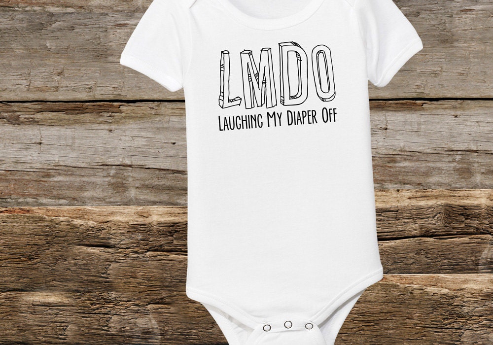Laughing My Diaper Off - Texting Slang - Funny Bodysuit Unisex Baby