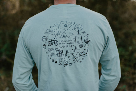 Camp Collection - Camp NY Circle Design Long Sleeve Tee - Rags and Rivers Brand